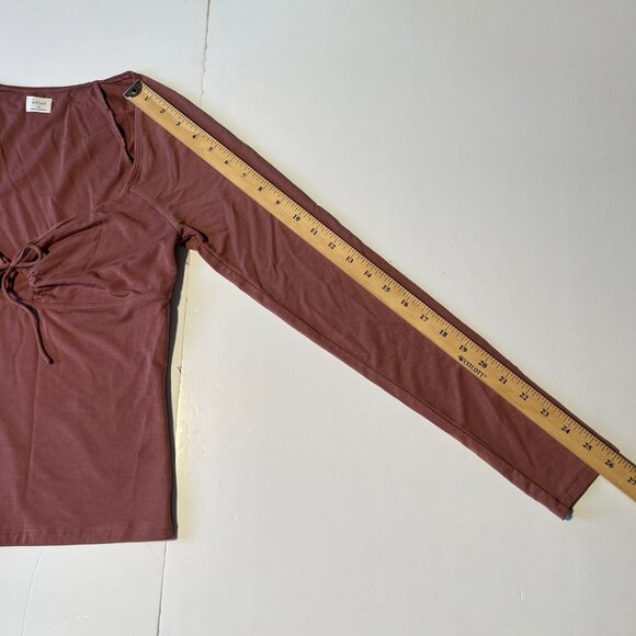 Wilfred Sweetheart Keyhole Longsleeve Top Ashy Rose Size Medium - Picture 8 of 11